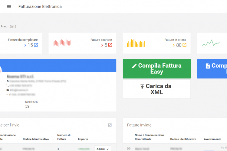 Dashboard di Fatturazione Elettronica